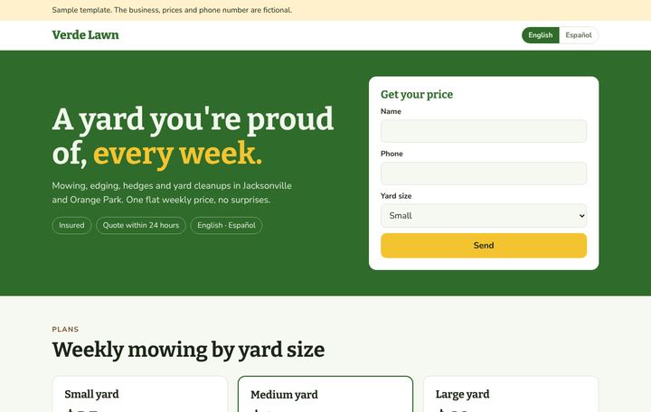 Lawn care template