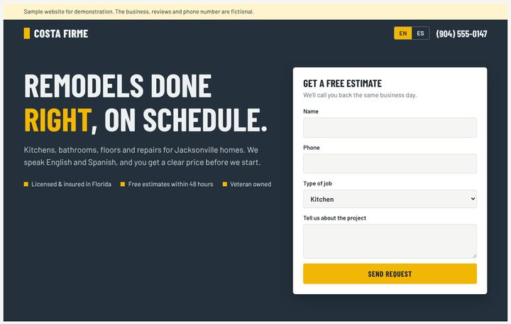 Remodeling company template